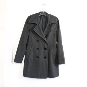 Anthropologie Dot Gray wool coat double breasted warm winter wool M medium